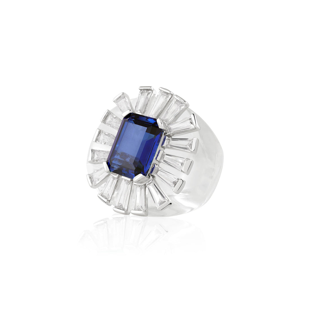 Bombe Blue Corumdum Cocktail Ring