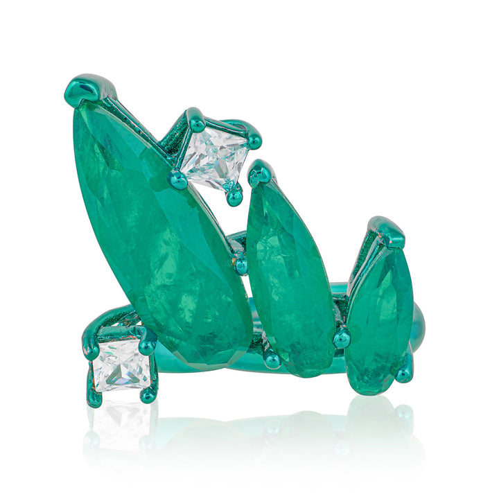 Emerald Flame Cocktail Ring