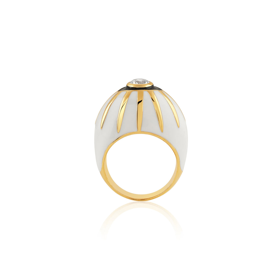 White Eye Statement Ring