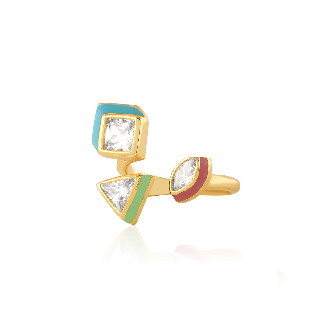 Multicolor Geometric Open Ring