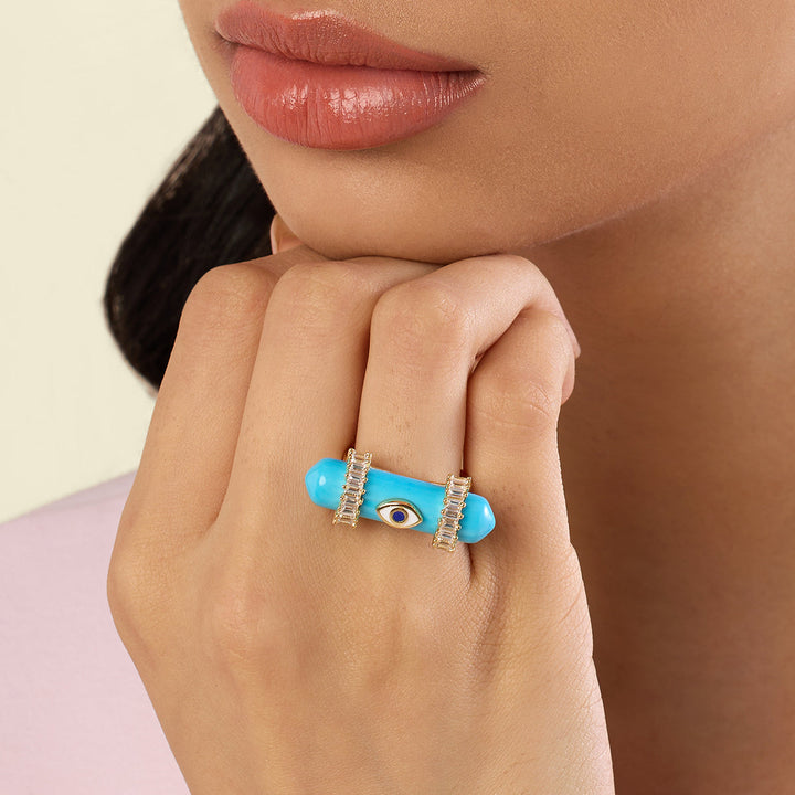 Celestial Turquoise Amulet Ring
