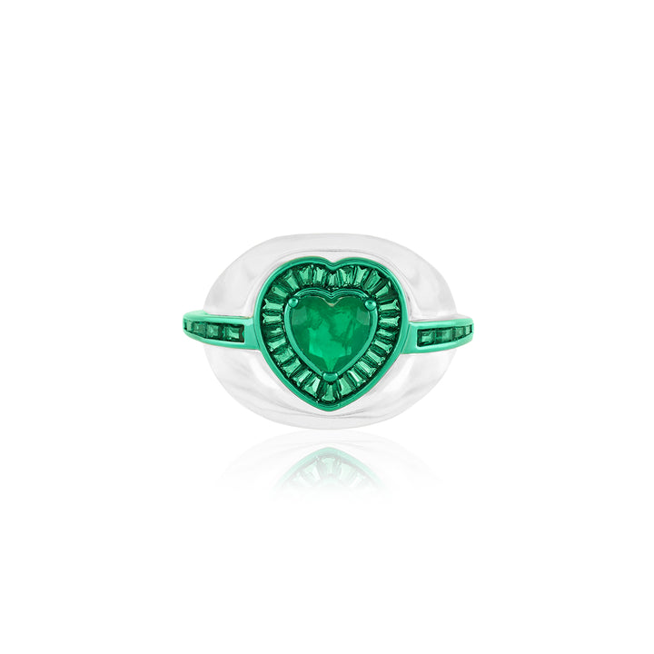 Emerald Heart Statement Ring