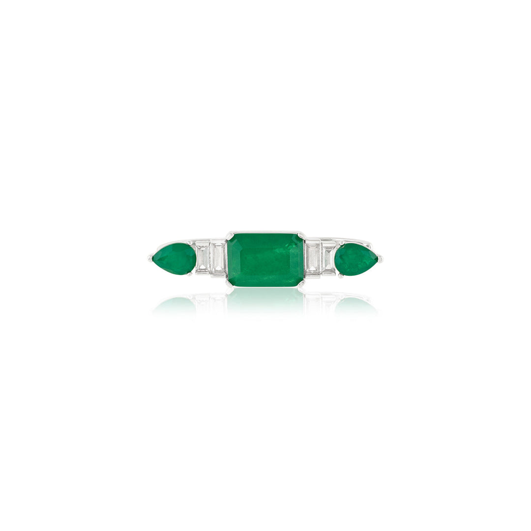 Emerald Embrace Two-Finger Ring