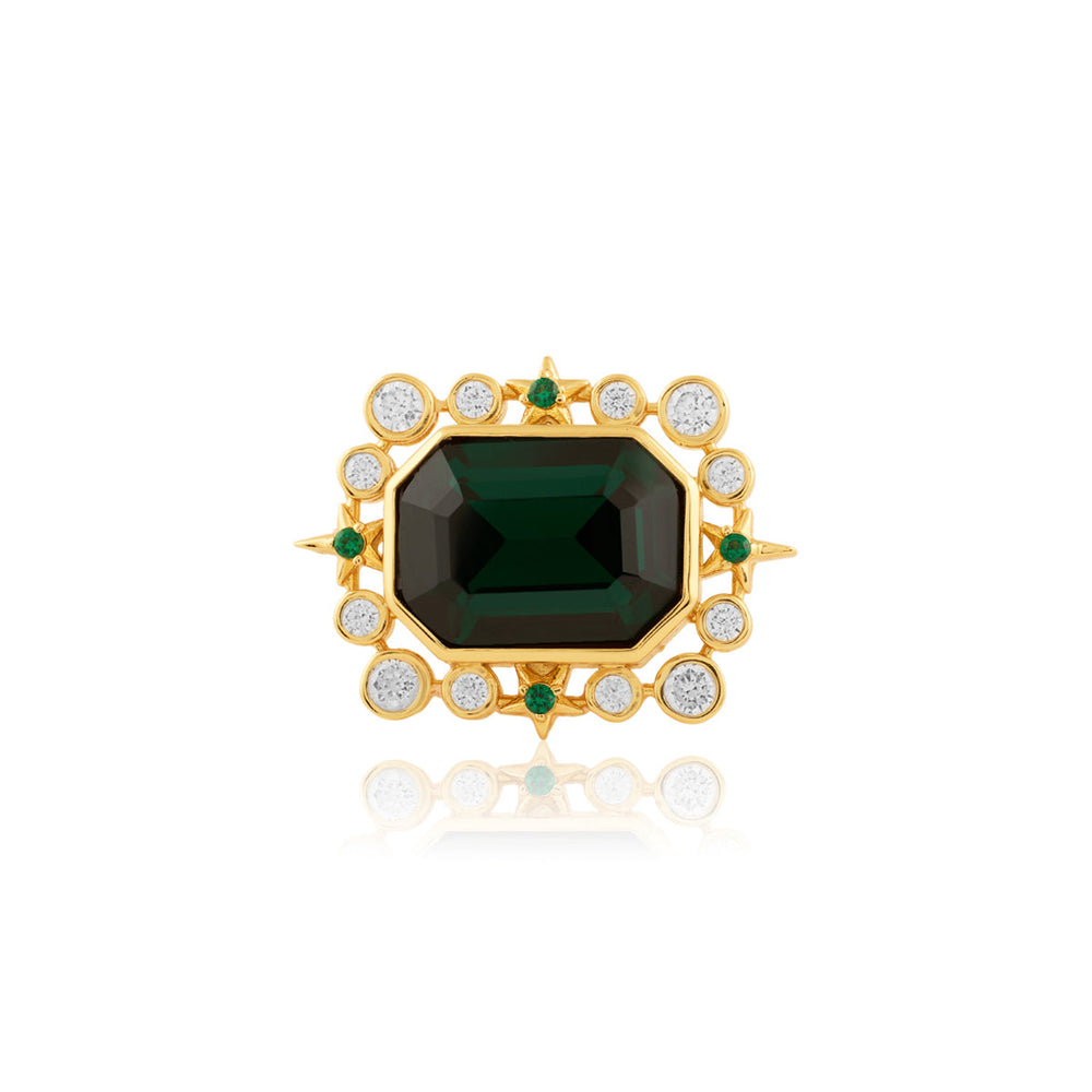 Emerald Lyric Statement Ring 