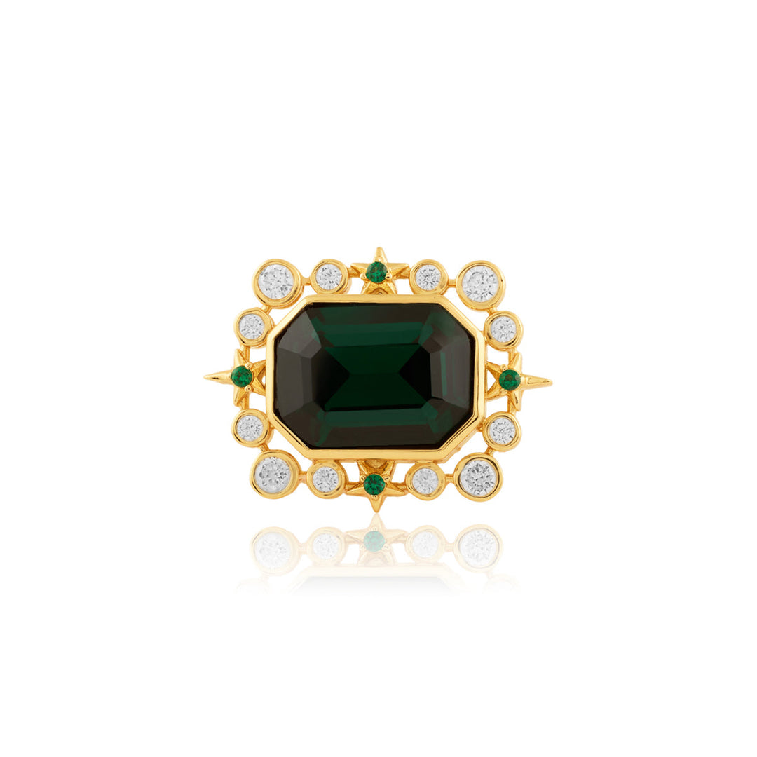 Emerald Lyric Statement Ring 
