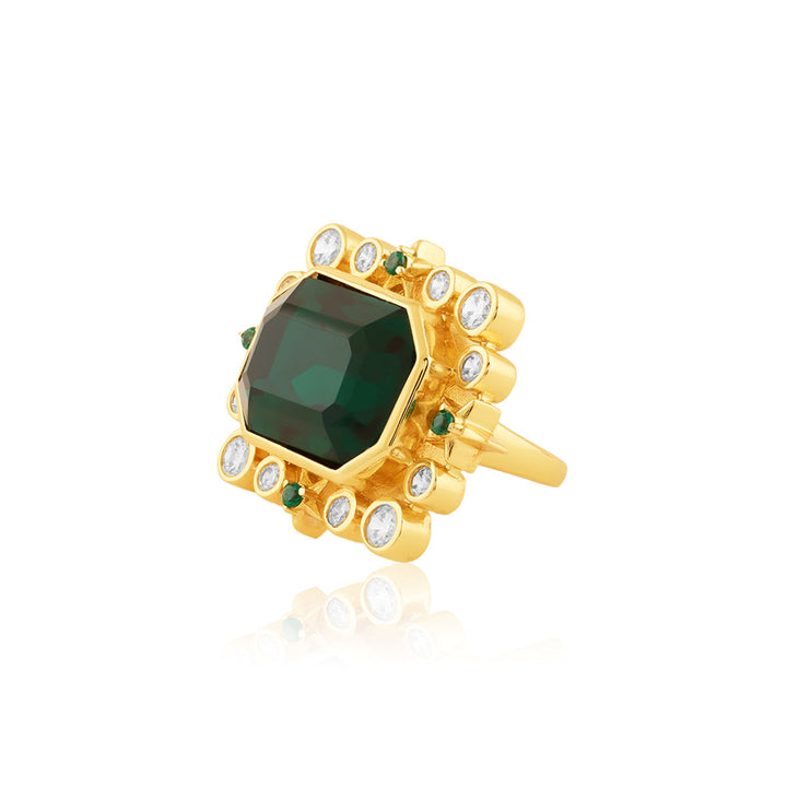Emerald Lyric Statement Ring 