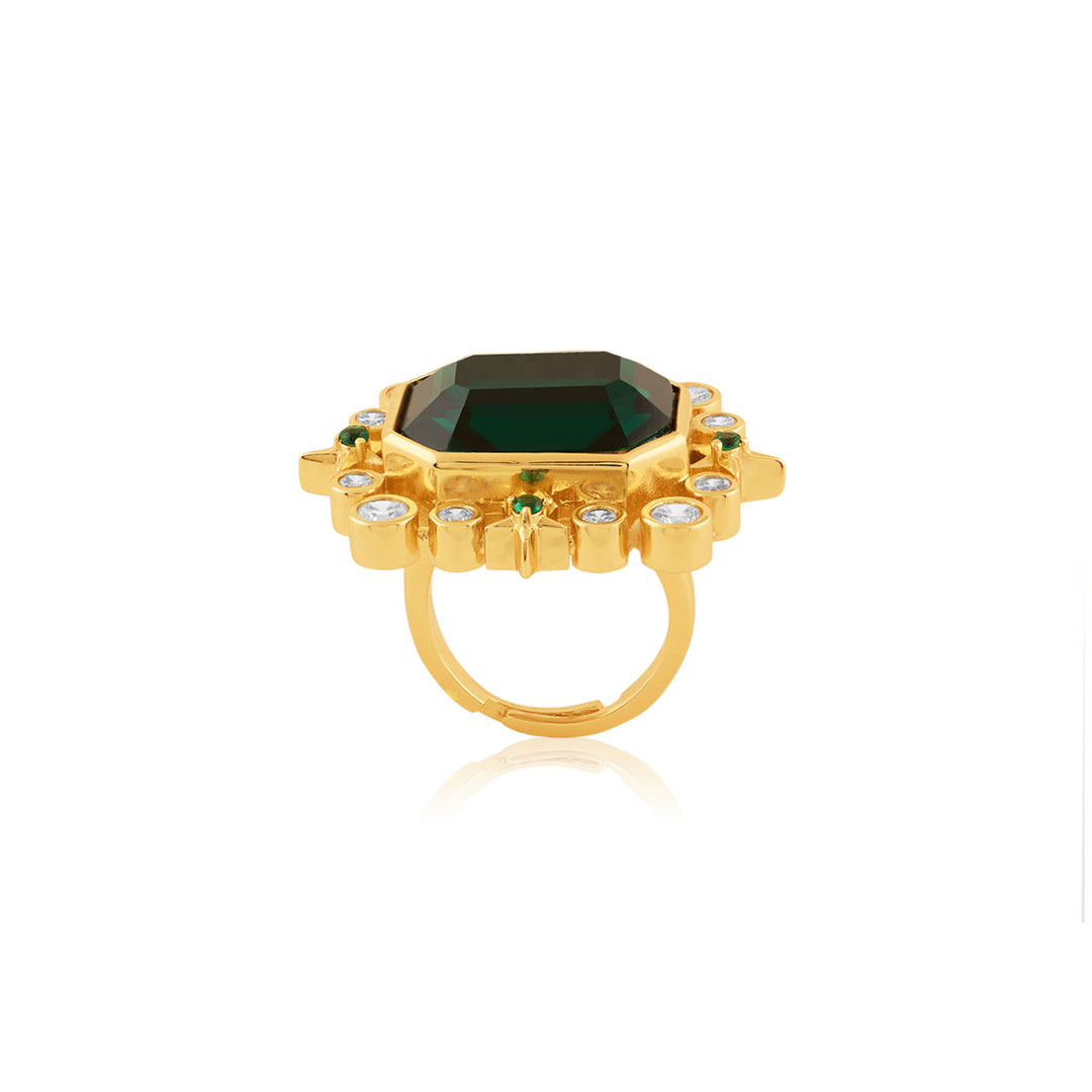 Emerald Lyric Statement Ring 