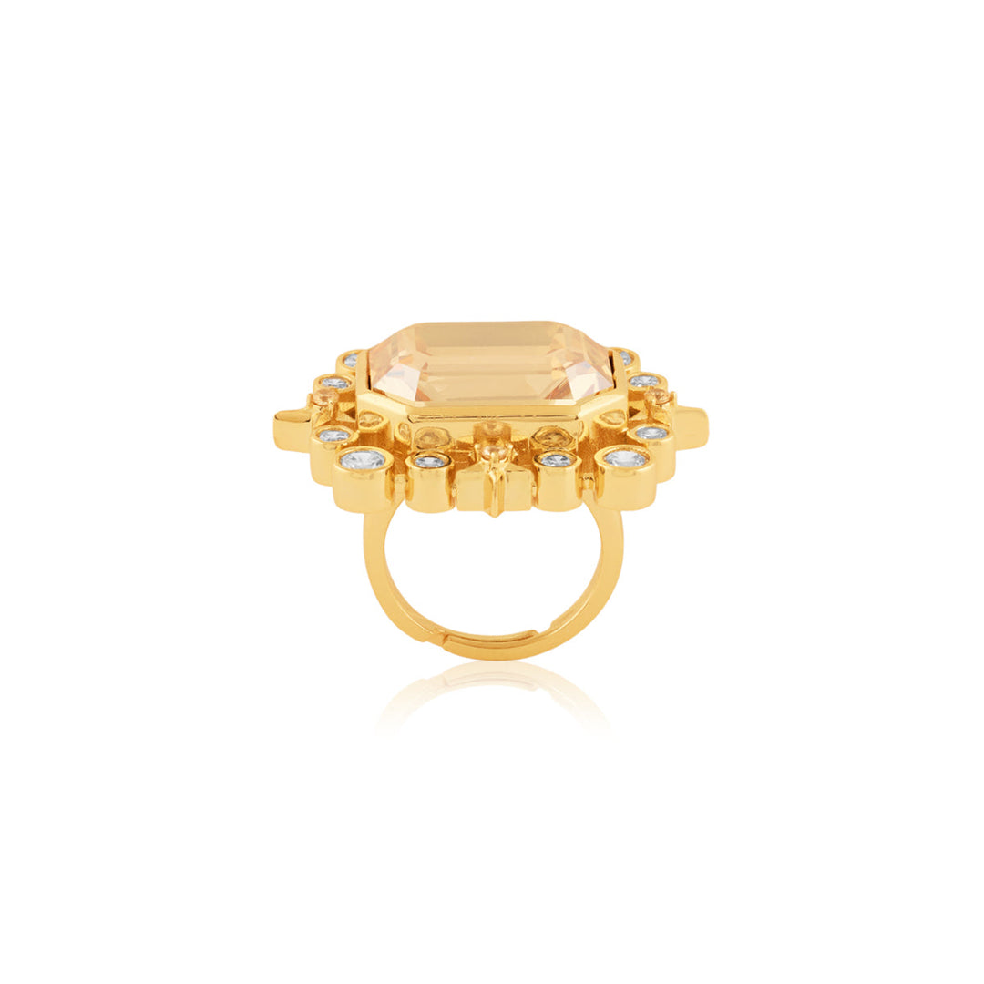 Golden Lyric Statement Ring 