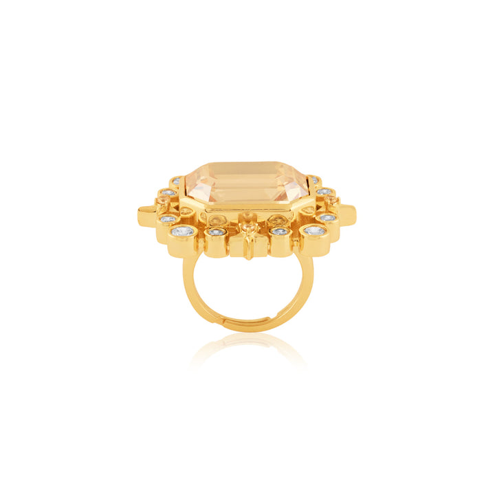 Golden Lyric Statement Ring 