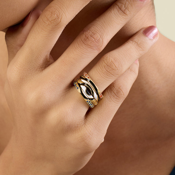 Surreva Statement Ring In 18Kt Gold Plated