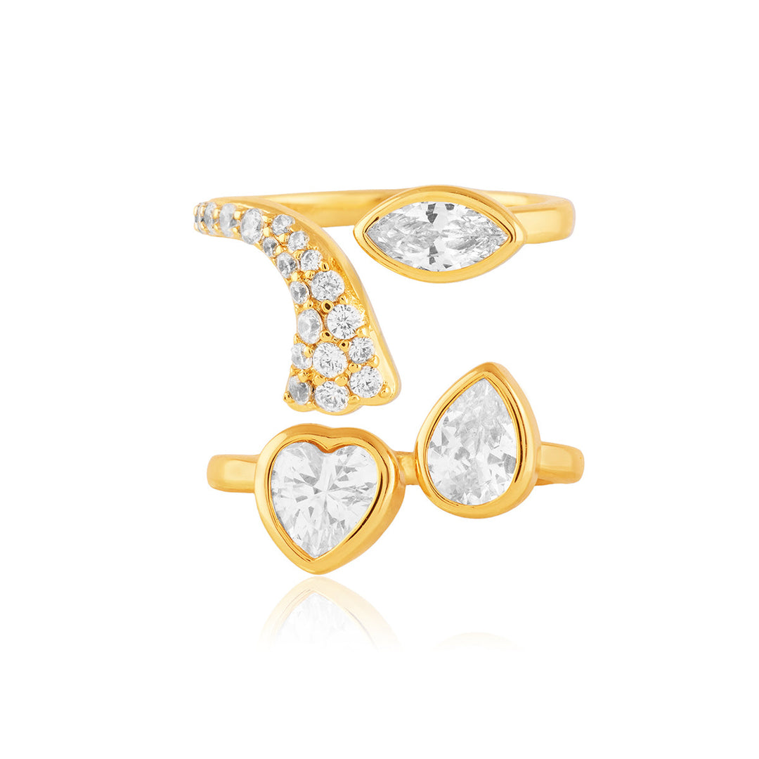 Dalienne Statement Ring In 18Kt Gold Plated