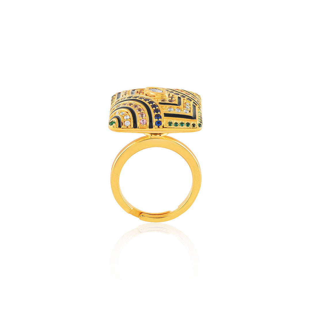 Vorra Statement Ring In 18Kt Gold Plated