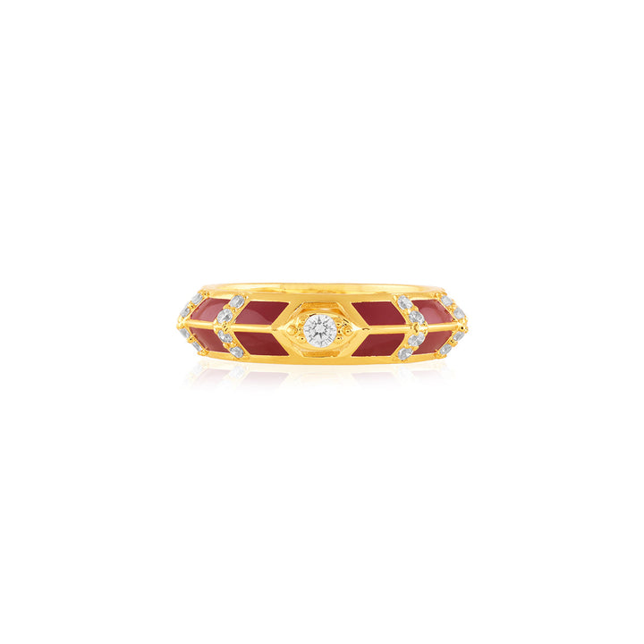 Kahlista Red Ring In 18Kt Gold Plated