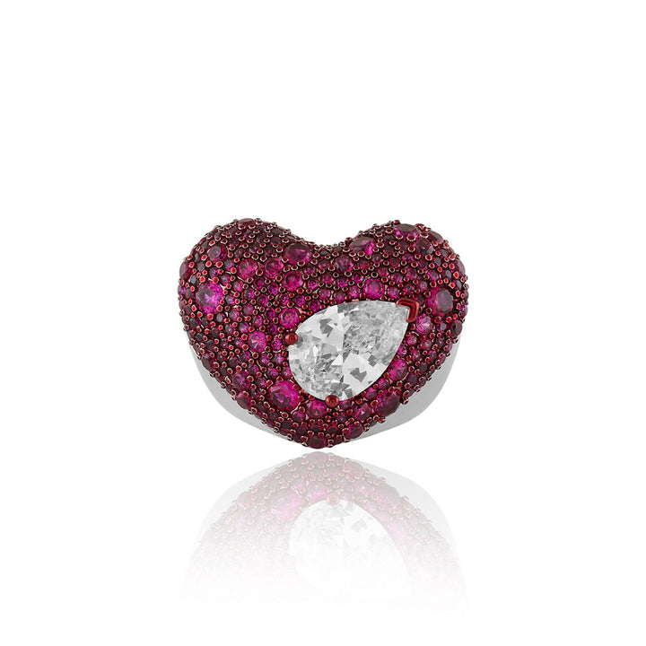 Rosy Ruby Heart Ring