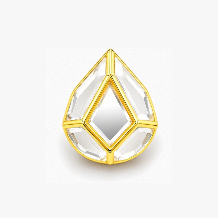 Openable Rhombus Mirror Statement Ring