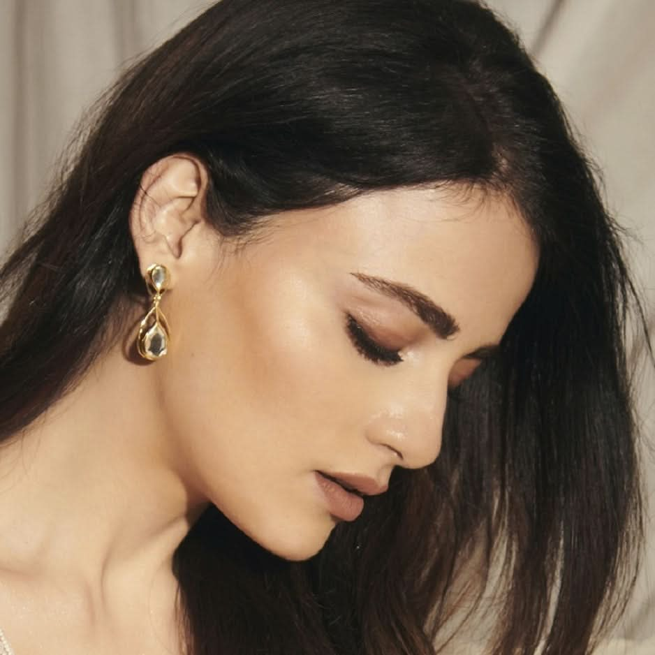 Ayaana Petite Drop Libra Earrings for Women by Isharya | Modern Indian Jewellery