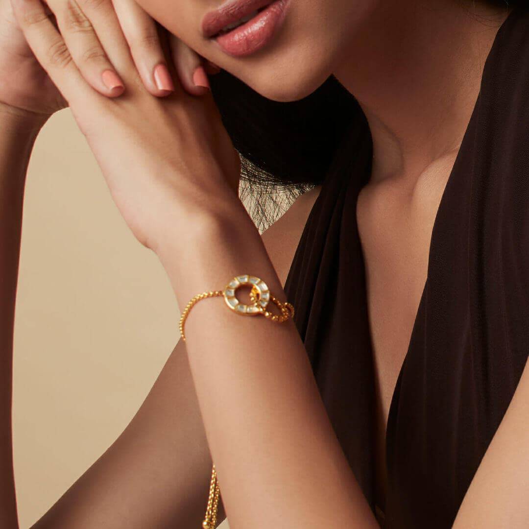 Mirror Bracelet Wristwear for Women by Isharya | Modern Indian Jewellery