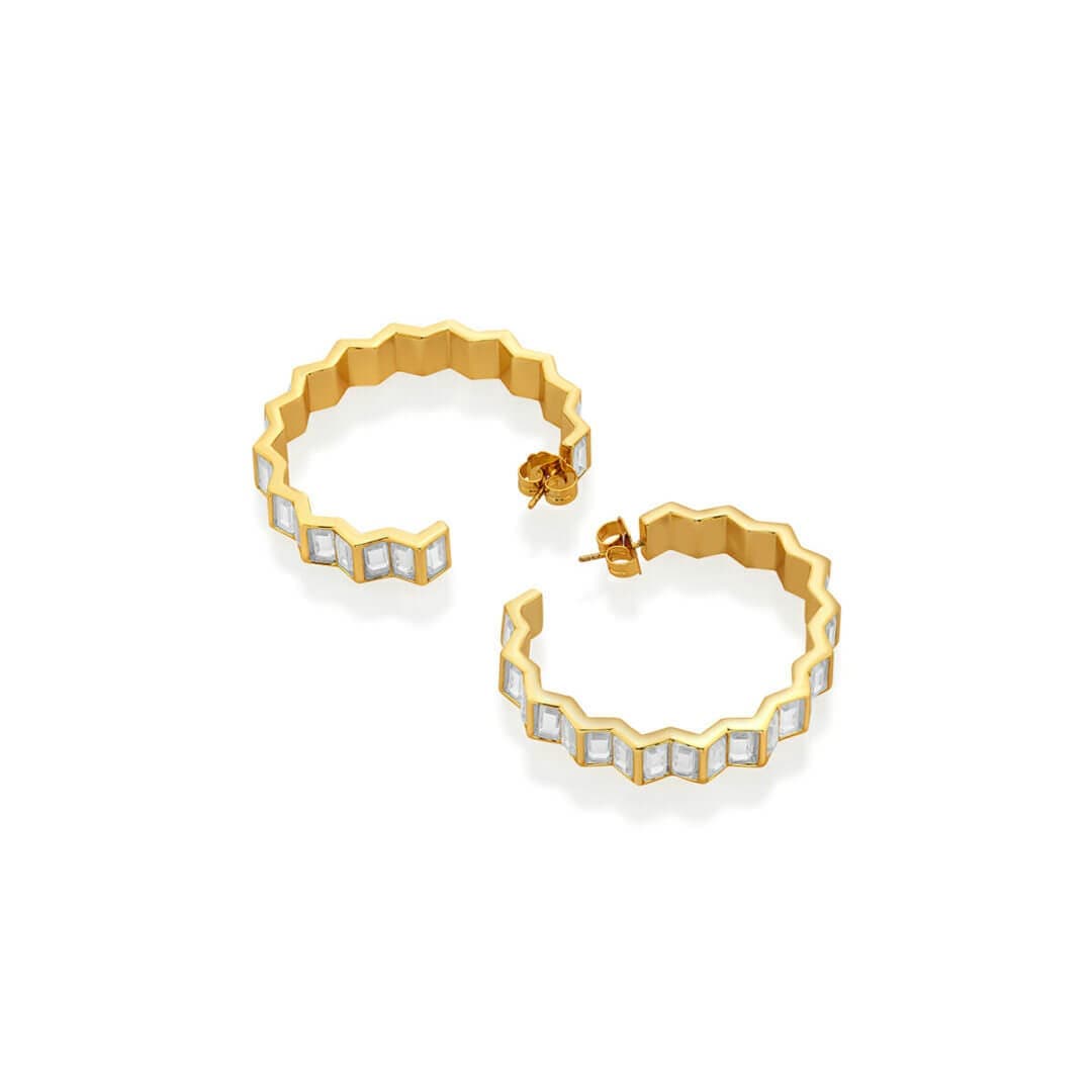 Mirror Hoop Earring for Women by Isharya | Modern Indian Jewellery