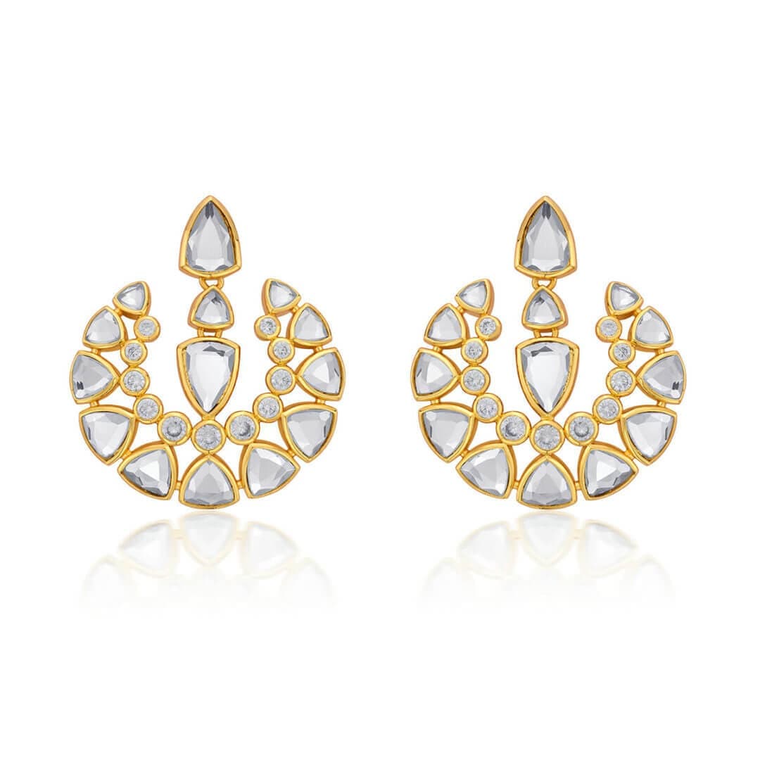 White Drop Earring for Women by Isharya | Modern Indian Jewellery