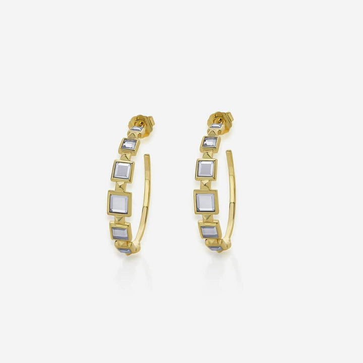 Gold Hoop Earring for Women by Isharya | Modern Indian Jewellery