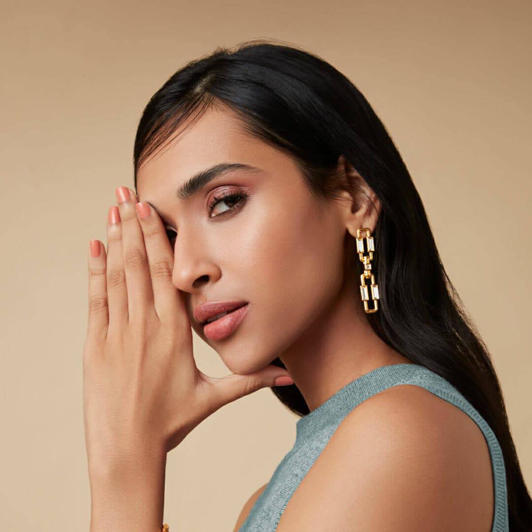 Mirror Drop Earring for Women by Isharya | Modern Indian Jewellery