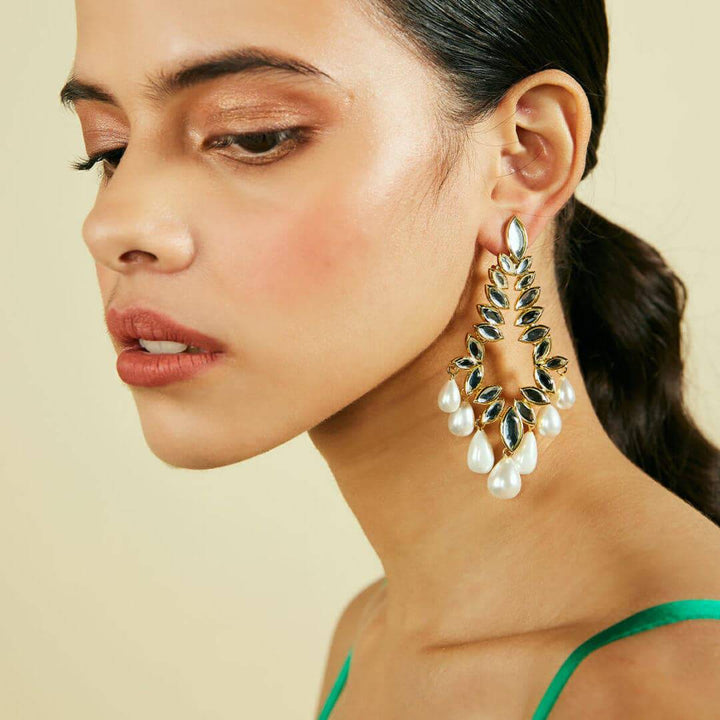 Mirror Chandelier Earring for Women by Isharya | Modern Indian Jewellery