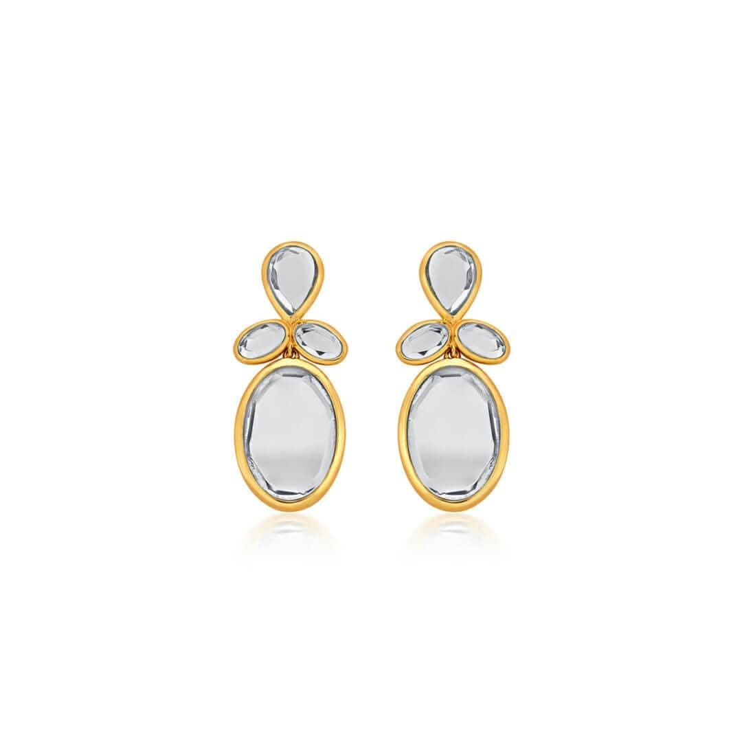 White Drop Earring for Women by Isharya | Modern Indian Jewellery