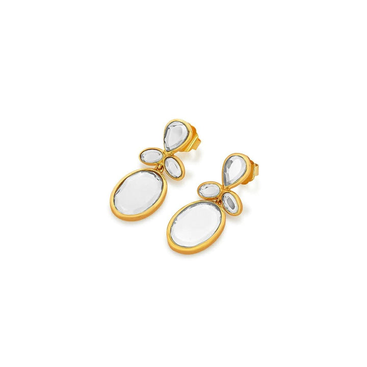 White Drop Earring for Women by Isharya | Modern Indian Jewellery