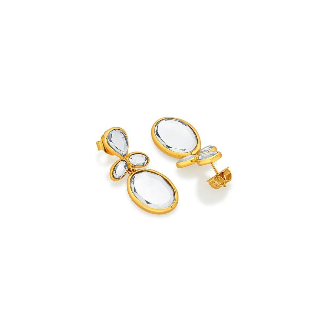 White Drop Earring for Women by Isharya | Modern Indian Jewellery