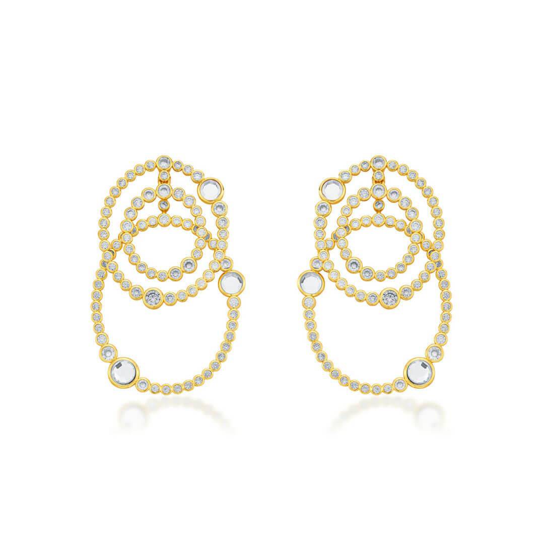 Modern Maharani Athena Multi Layered Earrings for Women by Isharya | Modern Indian Jewellery