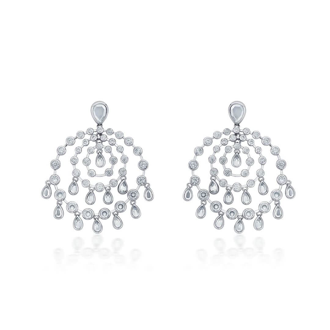 Silver Chandelier Earring for Women by Isharya | Modern Indian Jewellery