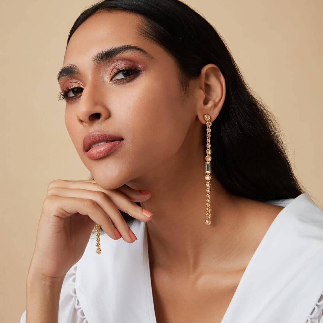 Mirror Stud Earring for Women by Isharya | Modern Indian Jewellery