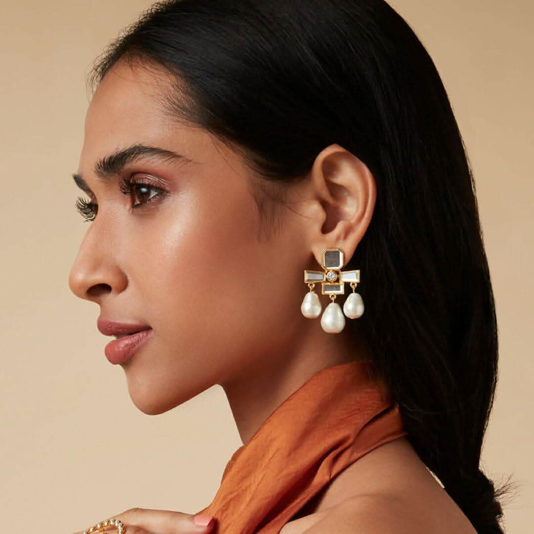 Yellow Drop Earring for Women by Isharya | Modern Indian Jewellery