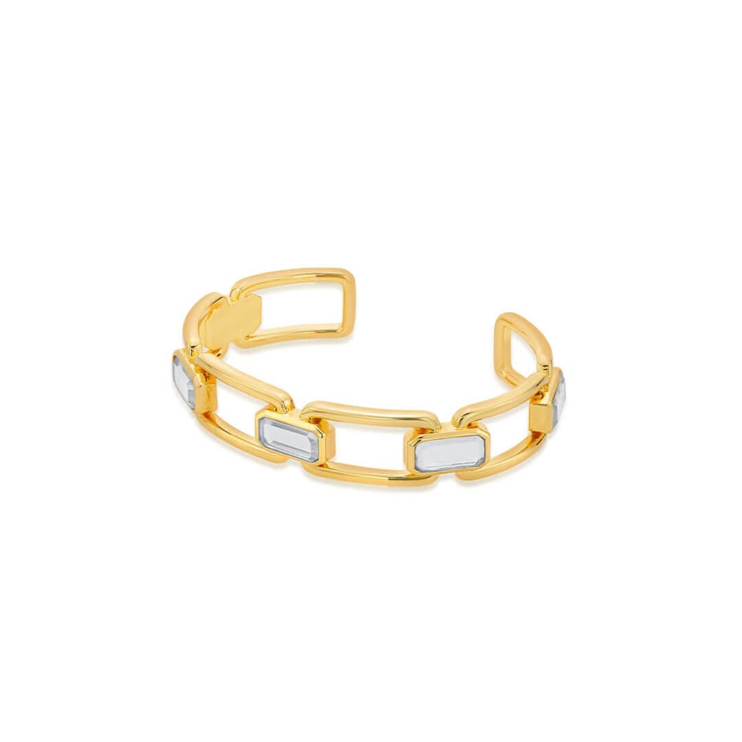 Mirror Front Open Cuff Wristwear for Women by Isharya | Modern Indian Jewellery