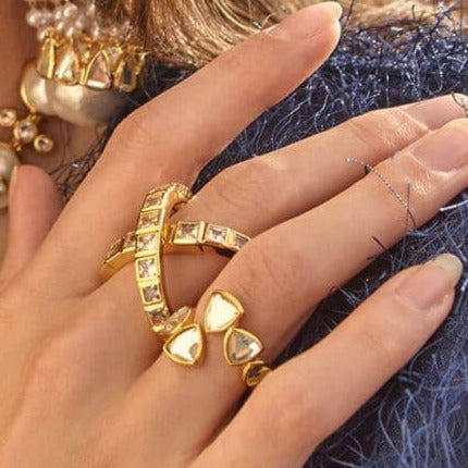 White Open ring Ring for Women by Isharya | Modern Indian Jewellery