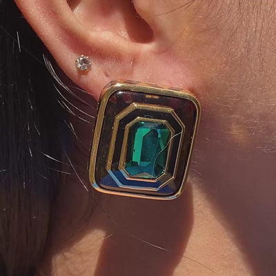 Bougie Green Crystal Resin Studs
