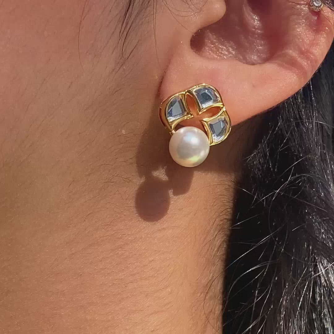 Amara Statement Pearl Stud Earrings
