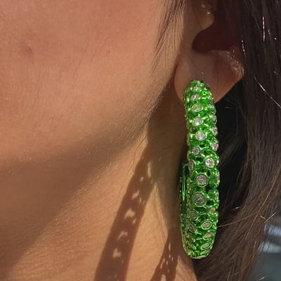 Parakeet Green Mesh Earrings