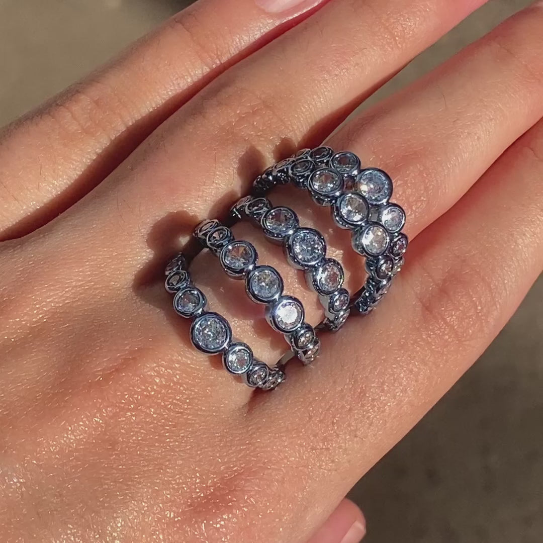 Aqua Blue  Quintuple Ring
