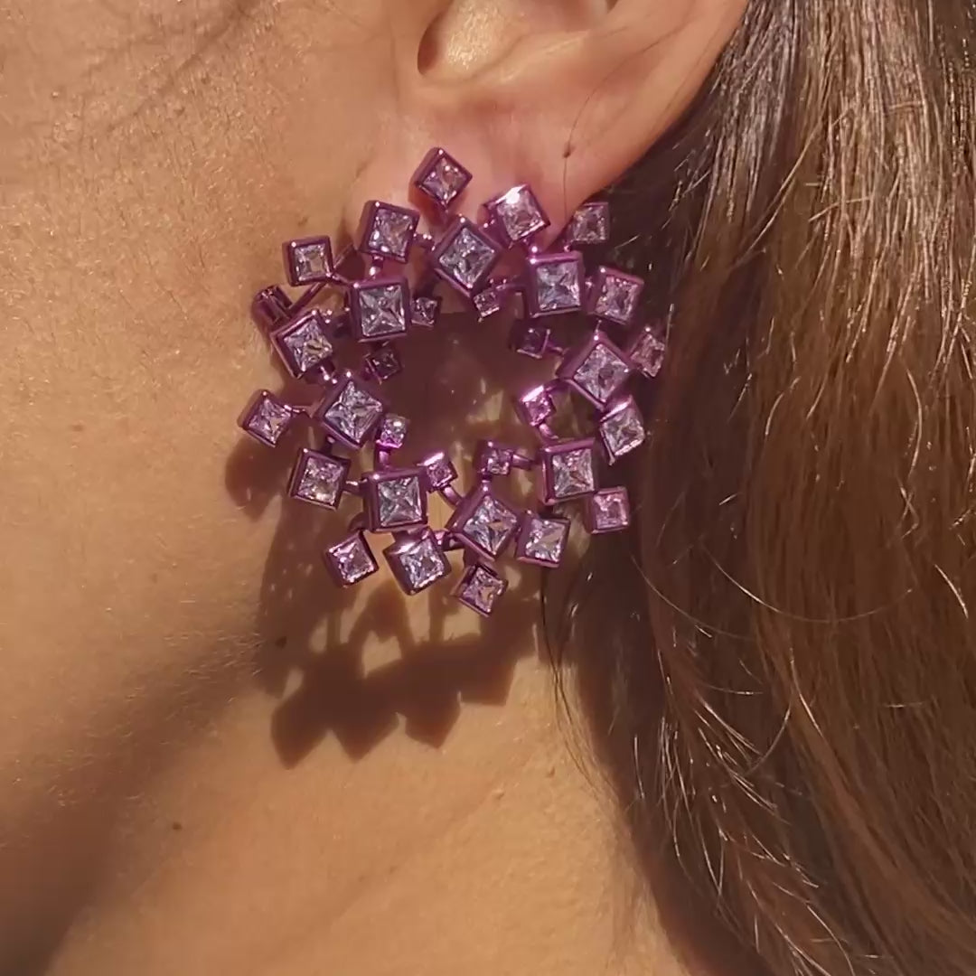 Rani Pink Halo Earrings