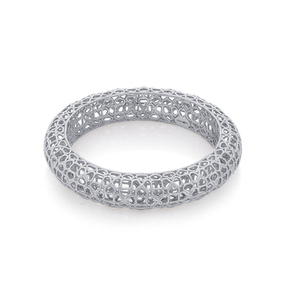 Temple Muse Filligree Bangle Silver - Isharya | Modern Indian Jewelry