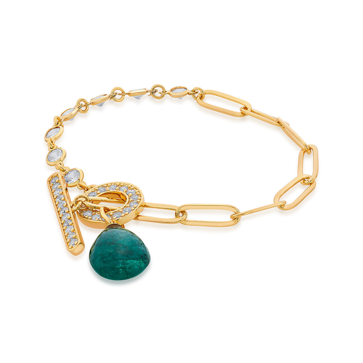 Sultana Green Quartz Toggle Bracelet