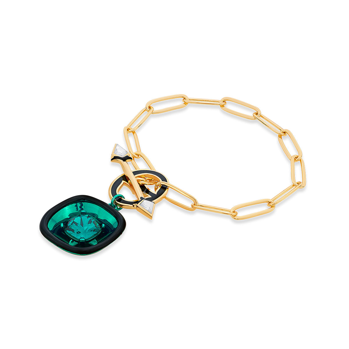 B-dazzle Green Crystal Toggle Bracelet