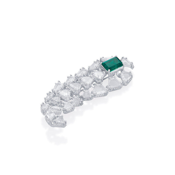 Amalfi Emerald Doublet 925 Silver Kalgi - Isharya | Modern Indian Jewelry