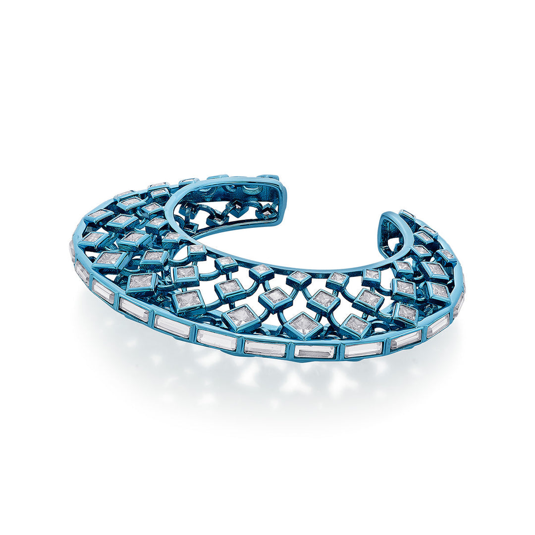 Aqua Blue Moon Statement Cuff - Isharya | Modern Indian Jewelry