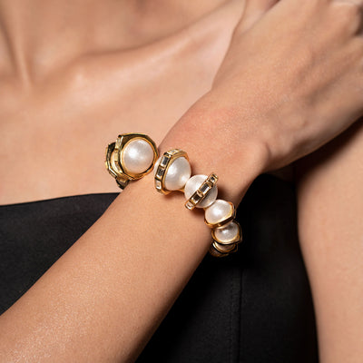 Amina Mirror Pearl Cuff