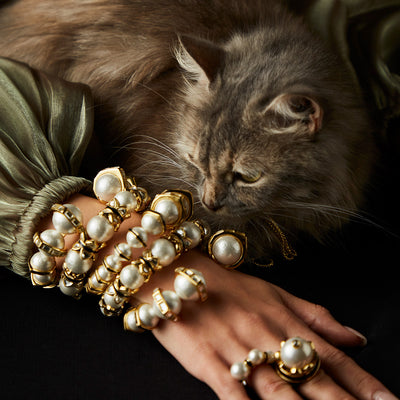 Amina Mirror Pearl Cuff