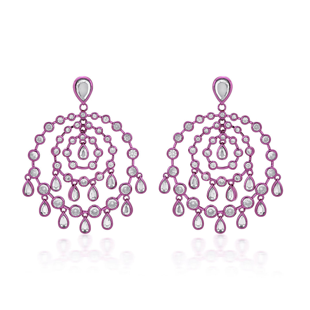Rani Pink Chandelier Earrings - Isharya | Modern Indian Jewelry