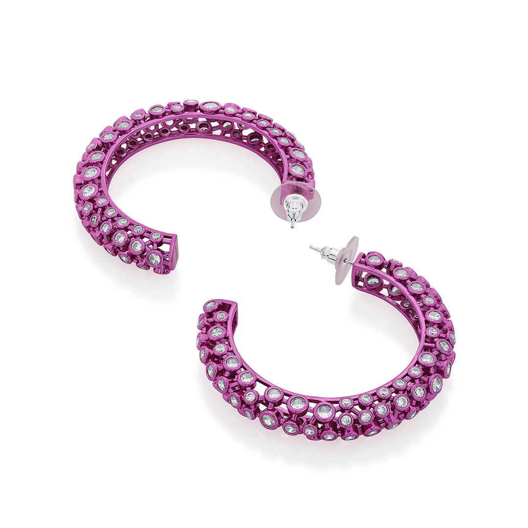 Rani Pink Mesh Earrings - Isharya | Modern Indian Jewelry