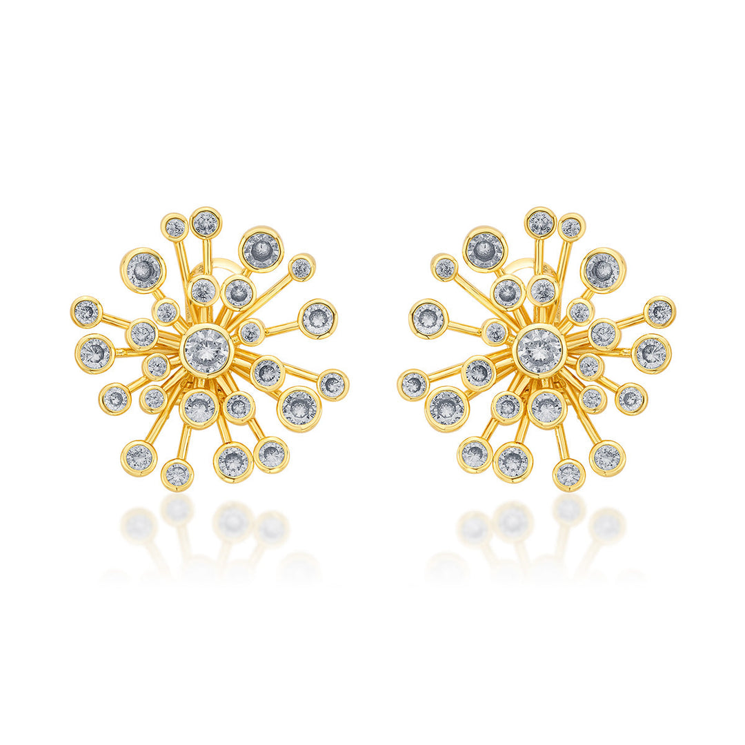 Aura Gold Starburst Earrings - Isharya | Modern Indian Jewelry